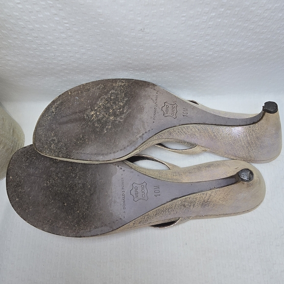 DONALD J. PLINER WOMENS VERO CUOIO SHIMMER THONG SANDAL SLIDE HEEL FLOWER 10 - Picture 9 of 10